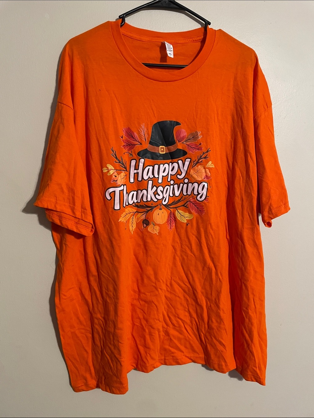 Bright Orange Women's Short-Sleeve Thanksgiving Graphic Tee